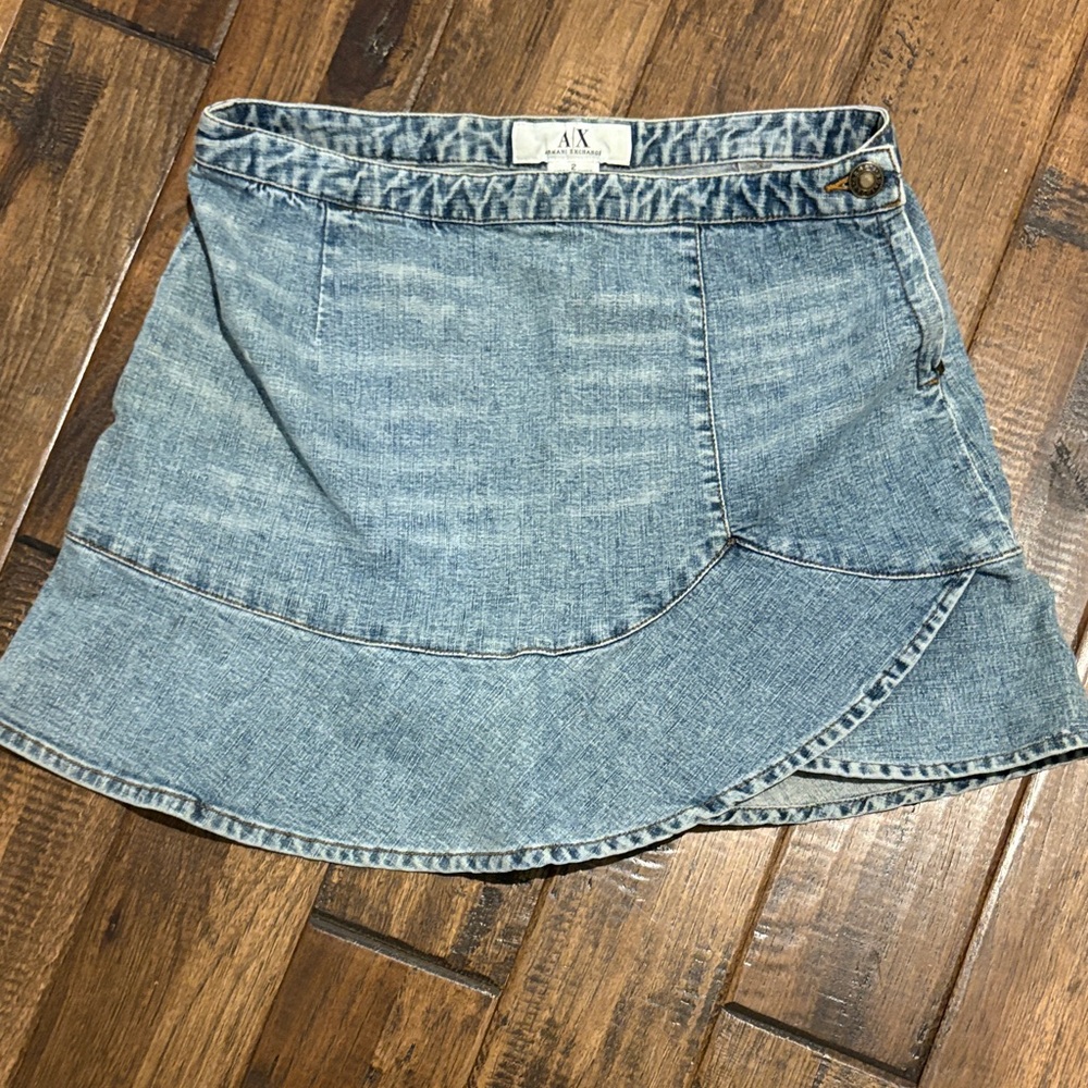 A/X Armani Exchange Light Blue Denim Mini Skirt
